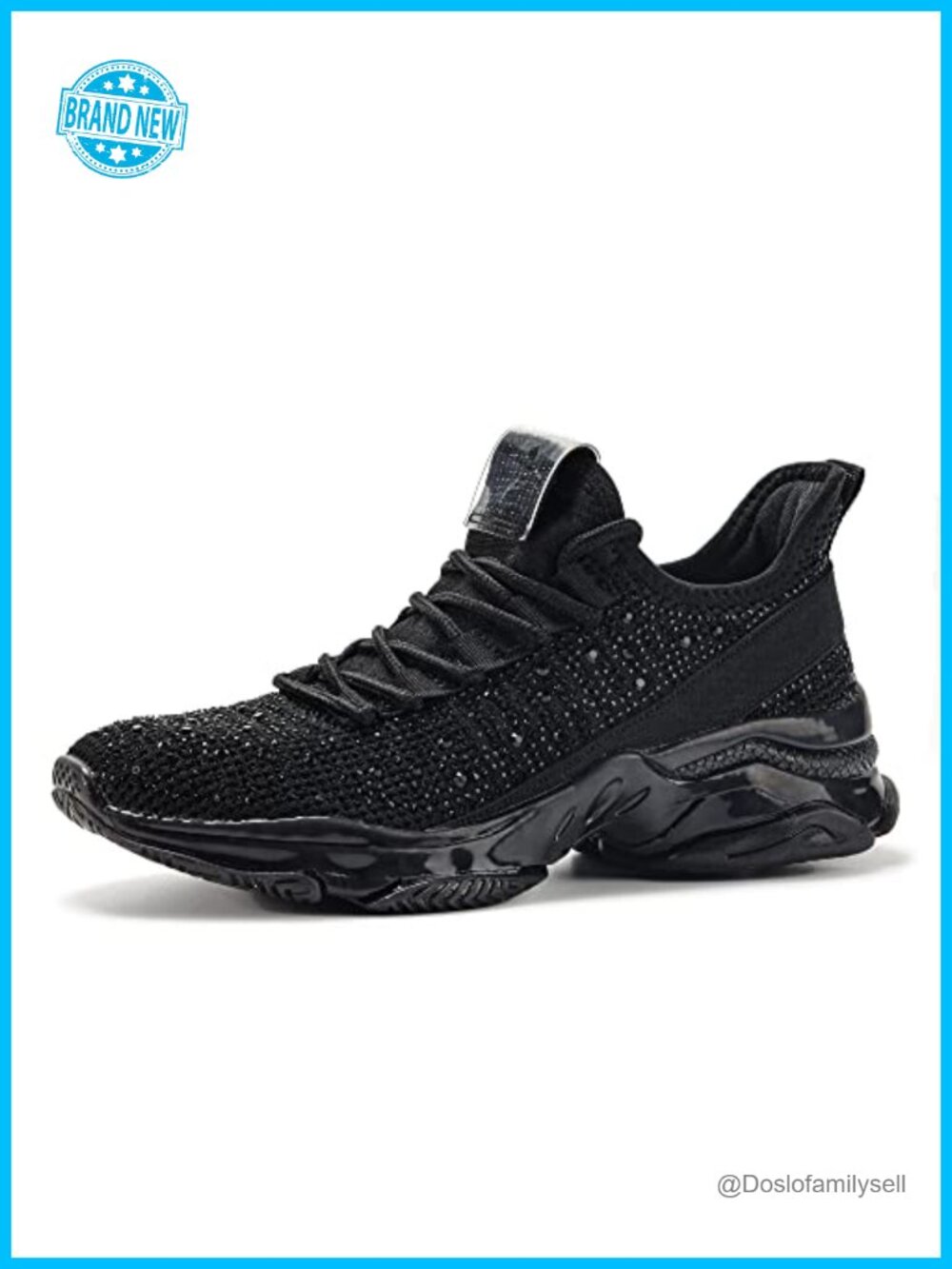 Women's Rhinestone Mesh Slip On Walking Shoes Memory Foam